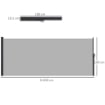 TENDA LATERALE RETRATTILE 400X180 CM CON MANIGLIA IN METALLO ALLUMINIO E POLIESTERE GRIGIO CHIARO