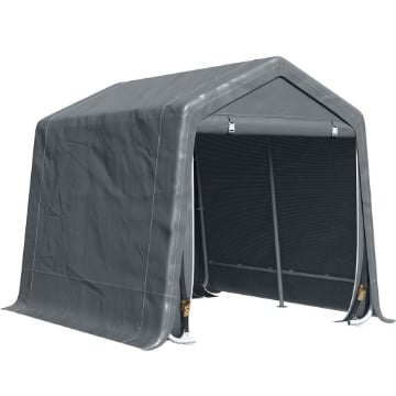 TENDA GARAGE 2.4X2M PER VEICOLI E BICICLETTE IN METALLO E TESSUTO PE GRIGIO SCURO