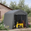 TENDA GARAGE 2.4X2M PER VEICOLI E BICICLETTE IN METALLO E TESSUTO PE GRIGIO SCURO
