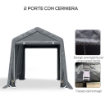 TENDA GARAGE 2.4X2M PER VEICOLI E BICICLETTE IN METALLO E TESSUTO PE GRIGIO SCURO