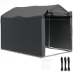 TENDA GARAGE CON INGRESSO AVVOLGIBILE CORDE E PICCHETTI, IN METALLO ZINCATO E PE 220X157X165 CM GRIGIO SCURO