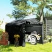 TENDA GARAGE CON INGRESSO AVVOLGIBILE CORDE E PICCHETTI, IN METALLO ZINCATO E PE 220X157X165 CM GRIGIO SCURO