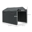 TENDA GARAGE CON INGRESSO AVVOLGIBILE CORDE E PICCHETTI, IN METALLO ZINCATO E PE 220X157X165 CM GRIGIO SCURO