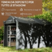 TENDA GARAGE CON INGRESSO AVVOLGIBILE CORDE E PICCHETTI, IN METALLO ZINCATO E PE 220X157X165 CM GRIGIO SCURO