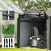 TENDA GARAGE CON INGRESSO AVVOLGIBILE CORDE E PICCHETTI, IN METALLO ZINCATO E PE 220X157X165 CM GRIGIO SCURO