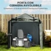 TENDA GARAGE CON INGRESSO AVVOLGIBILE CORDE E PICCHETTI, IN METALLO ZINCATO E PE 220X157X165 CM GRIGIO SCURO