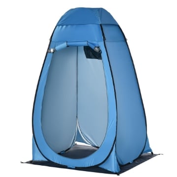 TENDA DOCCIA DA CAMPEGGIO E SPIAGGIA CON PORTA A CERNIERA E BORSA DI TRASPORTO 126X124X189 CM BLU