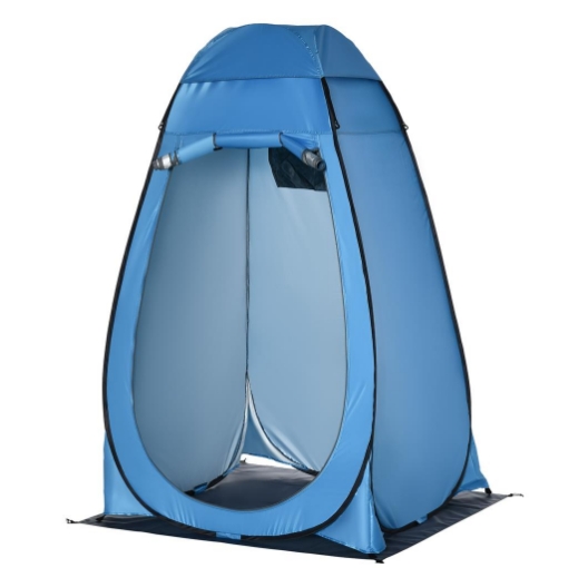 TENDA DOCCIA DA CAMPEGGIO E SPIAGGIA CON PORTA A CERNIERA E BORSA DI TRASPORTO 126X124X189 CM BLU