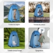 TENDA DOCCIA DA CAMPEGGIO E SPIAGGIA CON PORTA A CERNIERA E BORSA DI TRASPORTO 126X124X189 CM BLU