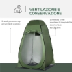 TENDA DOCCIA DA CAMPEGGIO E SPIAGGIA CON PORTA A CERNIERA E BORSA DI TRASPORTO 126X124X189 CM VERDE SCURO