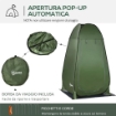 TENDA DOCCIA DA CAMPEGGIO E SPIAGGIA CON PORTA A CERNIERA E BORSA DI TRASPORTO 126X124X189 CM VERDE SCURO
