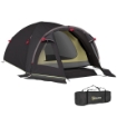 TENDA A TUNNEL PER 2-4 PERSONE CON FINESTRE LATERALI E GANCIO IN POLIESTERE 190T E PE 3.3X1.9X1.2 M NERO