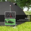 TENDA A TUNNEL PER 2-4 PERSONE CON FINESTRE LATERALI E GANCIO IN POLIESTERE 190T E PE 3.3X1.9X1.2 M NERO