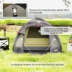 TENDA A TUNNEL PER 2-4 PERSONE CON FINESTRE LATERALI E GANCIO IN POLIESTERE 190T E PE 3.3X1.9X1.2 M NERO