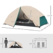 TENDA DA CAMPEGGIO 2 POSTI CON 2 VESTIBOLI 2 PORTE 2 FINESTRE E BORSA DI TRASPORTO 2.8X2.25X1.1 CM BEIGE