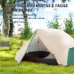 TENDA DA CAMPEGGIO 2 POSTI CON 2 VESTIBOLI 2 PORTE 2 FINESTRE E BORSA DI TRASPORTO 2.8X2.25X1.1 CM BEIGE