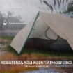 TENDA DA CAMPEGGIO 2 POSTI CON 2 VESTIBOLI 2 PORTE 2 FINESTRE E BORSA DI TRASPORTO 2.8X2.25X1.1 CM BEIGE