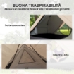 TENDA DA CAMPEGGIO 2 POSTI CON 2 VESTIBOLI 2 PORTE 2 FINESTRE E BORSA DI TRASPORTO 2.8X2.25X1.1 CM BEIGE