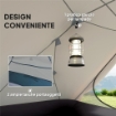 TENDA DA CAMPEGGIO 2 POSTI CON 2 VESTIBOLI 2 PORTE 2 FINESTRE E BORSA DI TRASPORTO 2.8X2.25X1.1 CM BEIGE