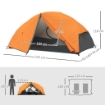 TENDA DA CAMPEGGIO 2 POSTI CON 2 VESTIBOLI 2 PORTE 2 FINESTRE E BORSA DI TRASPORTO 2.8X2.25X1.1 CM ARANCIONE