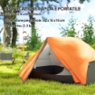 TENDA DA CAMPEGGIO 2 POSTI CON 2 VESTIBOLI 2 PORTE 2 FINESTRE E BORSA DI TRASPORTO 2.8X2.25X1.1 CM ARANCIONE