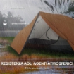 TENDA DA CAMPEGGIO 2 POSTI CON 2 VESTIBOLI 2 PORTE 2 FINESTRE E BORSA DI TRASPORTO 2.8X2.25X1.1 CM ARANCIONE