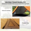 TENDA DA CAMPEGGIO 2 POSTI CON 2 VESTIBOLI 2 PORTE 2 FINESTRE E BORSA DI TRASPORTO 2.8X2.25X1.1 CM ARANCIONE