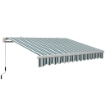 TENDA DA SOLE A BRACCI AVVOLGIBILE A MANOVELLA IN METALLO E ALLUMINIO 4X2.5M VERDE E BIANCO