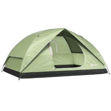 TENDA DA CAMPEGGIO PER 3 PERSONE IMPERMEABILE CON TASCHE GANCIO PER LANTERNA E BORSA DI TRASPORTO VERDE