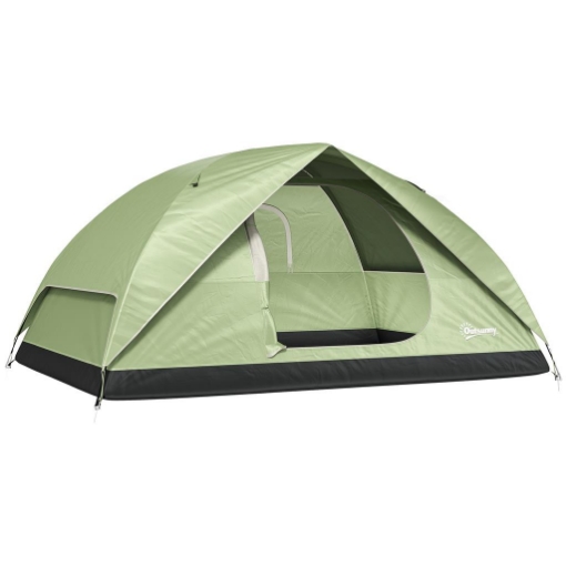 TENDA DA CAMPEGGIO PER 3 PERSONE IMPERMEABILE CON TASCHE GANCIO PER LANTERNA E BORSA DI TRASPORTO VERDE