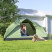 TENDA DA CAMPEGGIO PER 3 PERSONE IMPERMEABILE CON TASCHE GANCIO PER LANTERNA E BORSA DI TRASPORTO VERDE