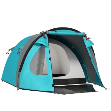 TENDA DA CAMPEGGIO 3 PERSONE CON CAMERA E VERANDA IMPERMEABILE 3000MM E BORSA DI TRASPORTO AZZURRO