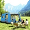 TENDA DA CAMPEGGIO PER 4-6 PERSONE CON 2 STANZE E VERANDA IMPERMEABILE E UPF 30+ BORSA DI TRASPORTO BLU