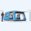 TENDA DA CAMPEGGIO PER 4-6 PERSONE CON 2 STANZE E VERANDA IMPERMEABILE E UPF 30+ BORSA DI TRASPORTO BLU