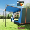 TENDA DA CAMPEGGIO PER 4-6 PERSONE CON 2 STANZE E VERANDA IMPERMEABILE E UPF 30+ BORSA DI TRASPORTO BLU