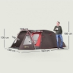 TENDA DA CAMPEGGIO DA 2-4 PERSONE CON STANZE SEPARATE IMPERMEABILE CON DOPPIE PORTE GRIGIO