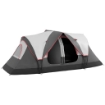 TENDA DA CAMPEGGIO 6 POSTI CON 2 STANZE SEPARATE POLIESTERE E FIBRA DI VETRO 450X215X180 CM GRIGIO