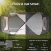 TENDA DA CAMPEGGIO 6 POSTI CON 2 STANZE SEPARATE POLIESTERE E FIBRA DI VETRO 450X215X180 CM GRIGIO
