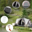TENDA DA CAMPEGGIO 6 POSTI CON 2 STANZE SEPARATE POLIESTERE E FIBRA DI VETRO 450X215X180 CM GRIGIO