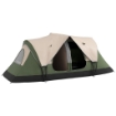 TENDA DA CAMPEGGIO 6 POSTI CON 2 STANZE SEPARATE POLIESTERE E FIBRA DI VETRO 450X215X180 CM VERDE SCURO