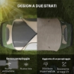 TENDA DA CAMPEGGIO 6 POSTI CON 2 STANZE SEPARATE POLIESTERE E FIBRA DI VETRO 450X215X180 CM VERDE SCURO