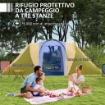 TENDA DA CAMPEGGIO 4-6 PERSONE CON 2 CAMERE IN POLIESTERE E FIBRA DI VETRO 555X225X190 CM GRIGIO E VERDE