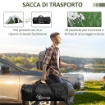 TENDA DA CAMPEGGIO 4-6 PERSONE CON 2 CAMERE IN POLIESTERE E FIBRA DI VETRO 555X225X190 CM GRIGIO E VERDE