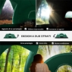 TENDA DA CAMPEGGIO 4 POSTI IDROREPELLENTE CON PROTEZIONE UV PALI IN FIBRA DI VETRO 4.55X2.3X1.8 M VERDE