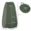 TENDA DA DOCCIA POP UP IMPERMEABILE IN POLIESTERE E PLASTICA 100X100X185 CM VERDE MILITARE
