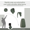 TENDA DA DOCCIA POP UP IMPERMEABILE IN POLIESTERE E PLASTICA 100X100X185 CM VERDE MILITARE