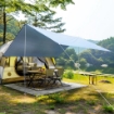 TENDA DA SOLE PORTATILE 3X3 M TENDALINO PARASOLE IMPERMEABILE PER CAMPEGGIO E SPIAGGIA BIANCO