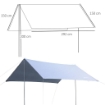 TENDA DA SOLE PORTATILE 3X3 M TENDALINO PARASOLE IMPERMEABILE PER CAMPEGGIO E SPIAGGIA BIANCO