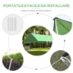 TENDA DA SOLE PORTATILE 3X3 M TENDALINO PARASOLE IMPERMEABILE PER CAMPEGGIO E SPIAGGIA VERDE