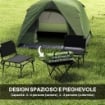 TENDA DA CAMPEGGIO PER 3 PERSONE IMPERMEABILE CON TASCA GANCIO PER LANTERNA E BORSA 2X2X1.35M VERDE